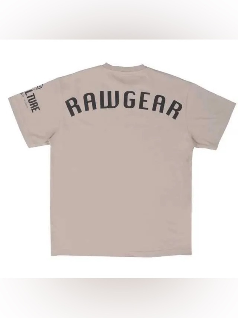 RawGear Men's Beige Logo T-Shirt | Pump Cover Gym Shirt | Zoo Culture